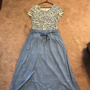 Hi lo skirt with t shirt from Dressbarn